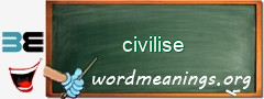 WordMeaning blackboard for civilise